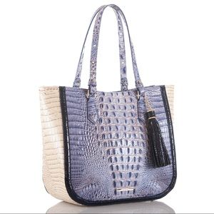 NEW w/tags BRAHMIN Medium Lena Washed Indigo La Paz Genuine Leather Purse